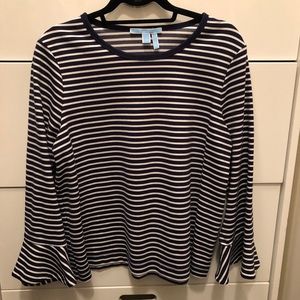 Draper James Stripped Shirt with Bell Sleeves